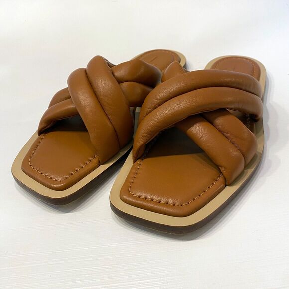Lafayette Women's 148 New York Donne‎ Tan Leather Slide Sandals EU Size 38 US 7 - Picture 4 of 7